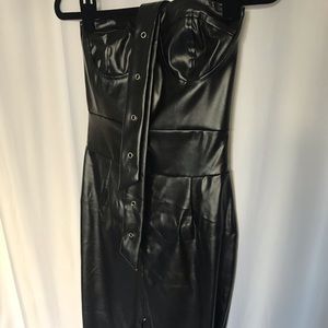 NEW Fitted Black Leather Dress